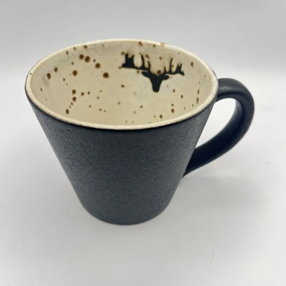 Pottery Barn Rustic Reindeer Terracotta Mug